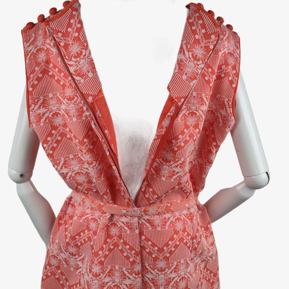 Vintage 1960s MOD Orange Mini Dress GoGo Geometric - Picture 11 of 11